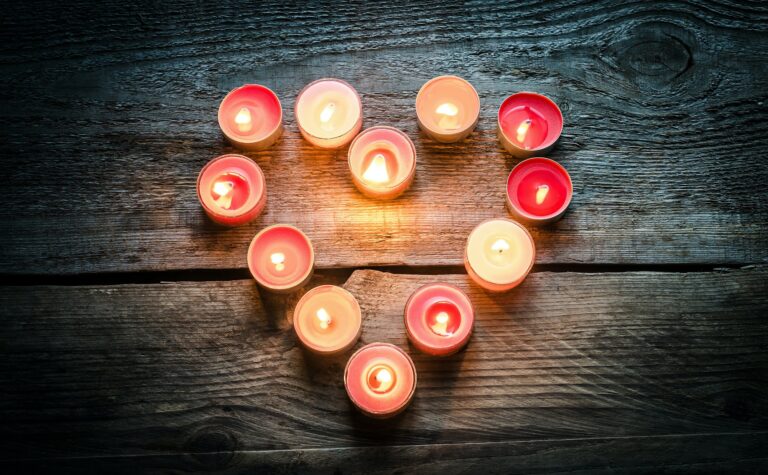 St Valentine's day candles
